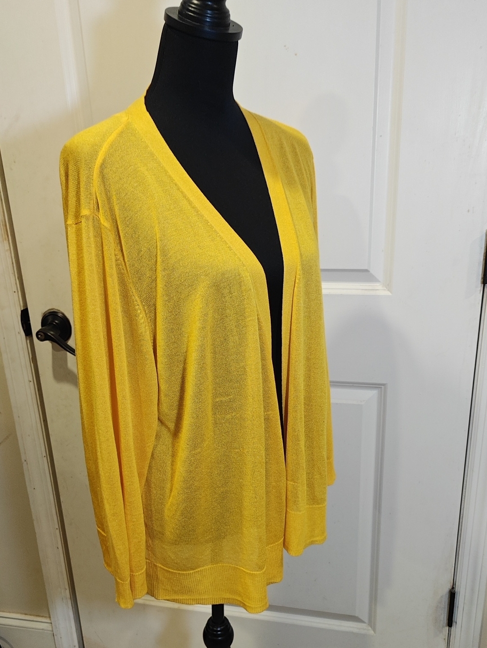 Cato Bright Yellow Open-Front Women's Cardigan